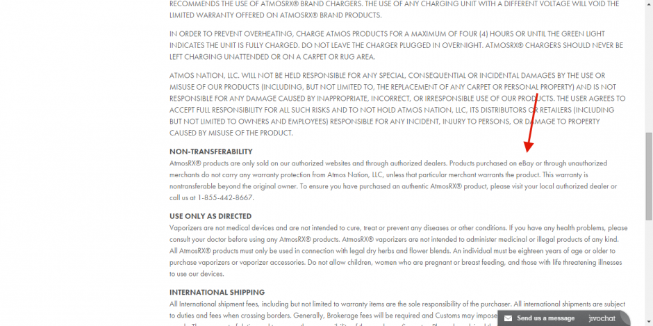atmos warranty policy
